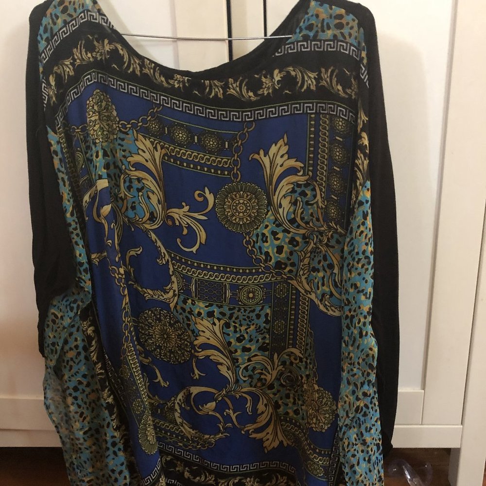 Bianca Nygard dress shirt with winged sheer sleeves -  Size 12